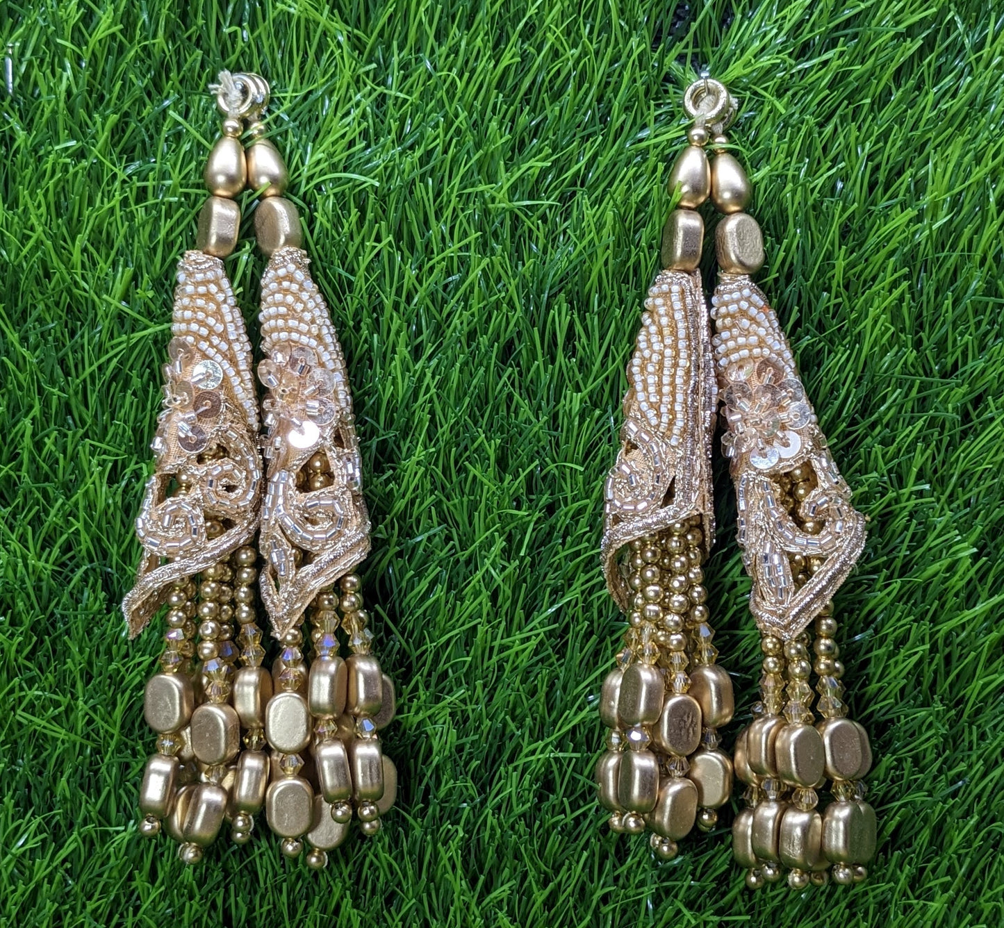 Indian Handmade Beaded Latkan Tassels for Saree blouse HandBags Hangings Dupatta Bridal Wedding dress for Women pair of 2 pcs