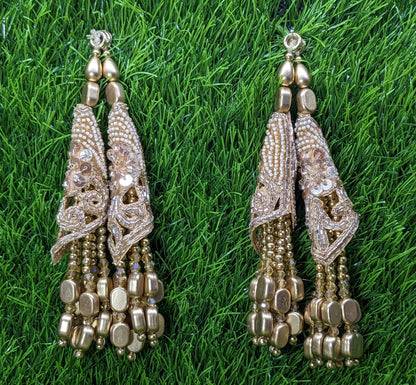 Indian Handmade Beaded Latkan Tassels for Saree blouse HandBags Hangings Dupatta Bridal Wedding dress for Women pair of 2 pcs
