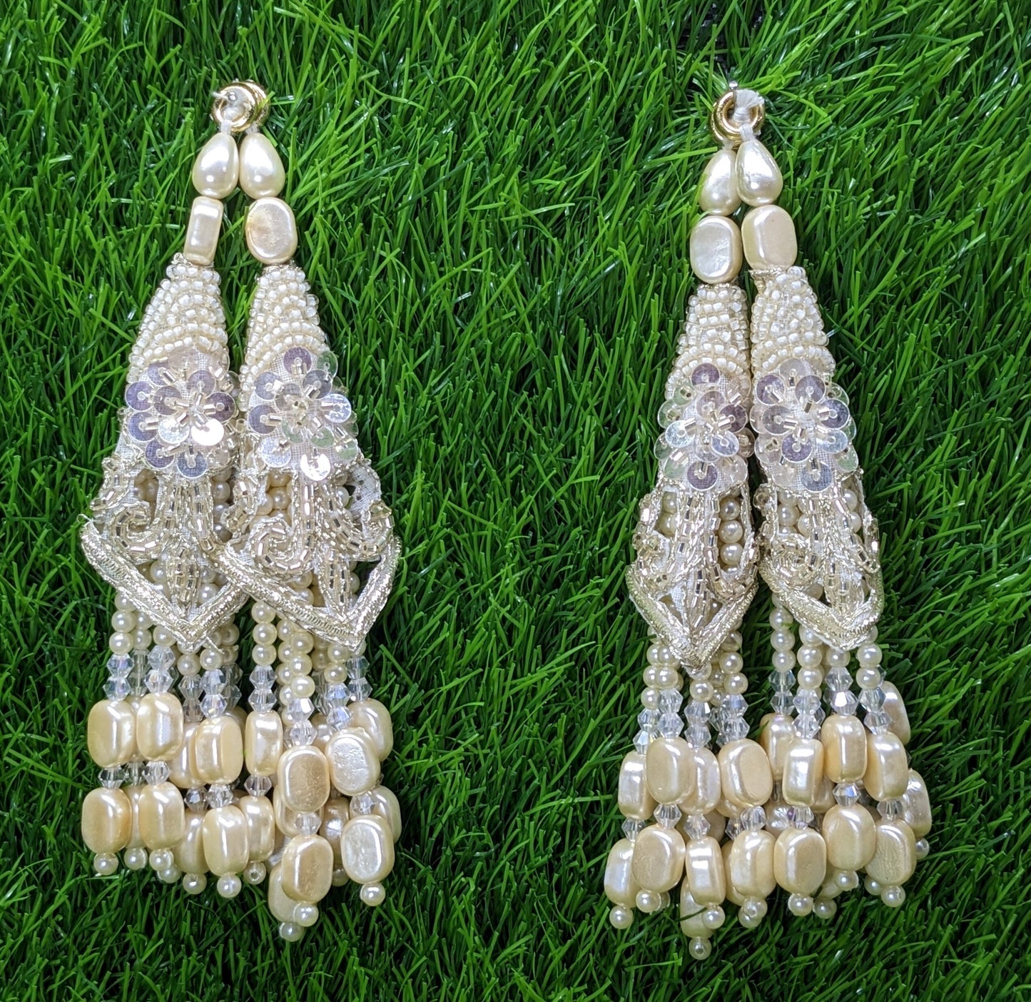 Indian Handmade Beaded Latkan Tassels for Saree blouse HandBags Hangings Dupatta Bridal Wedding dress for Women pair of 2 pcs