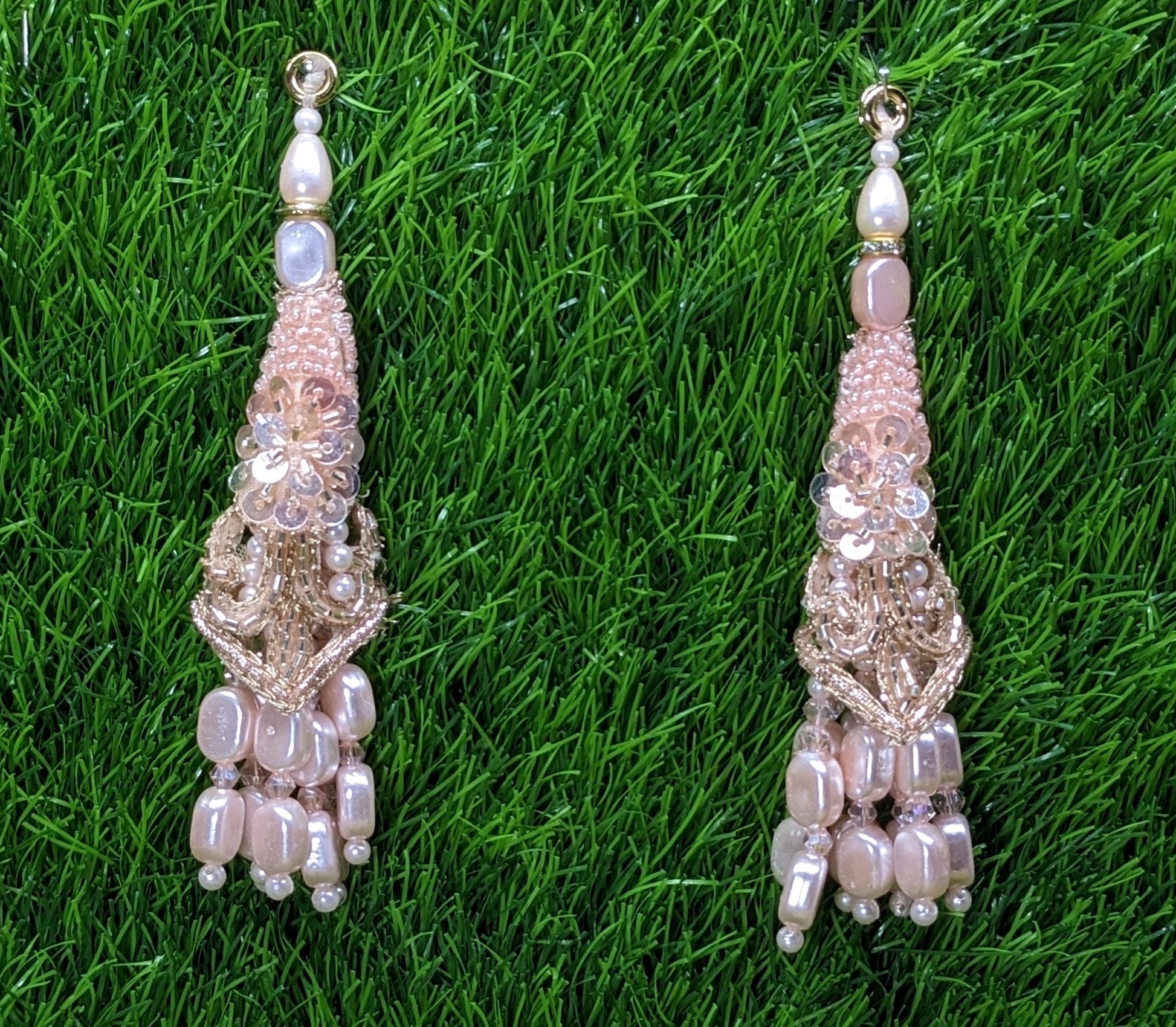 Indian Handmade Beaded Latkan Tassels for Saree blouse HandBags Hangings Dupatta Bridal Wedding dress for Women pair of 2 pcs