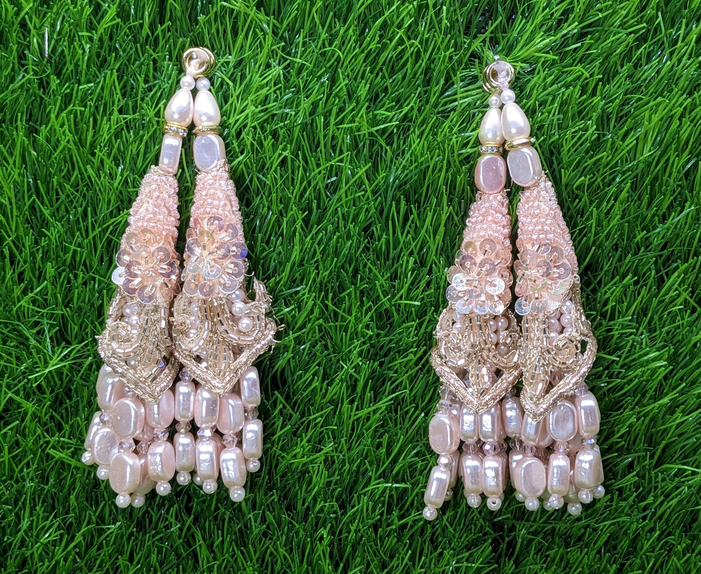 Indian Handmade Beaded Latkan Tassels for Saree blouse HandBags Hangings Dupatta Bridal Wedding dress for Women pair of 2 pcs
