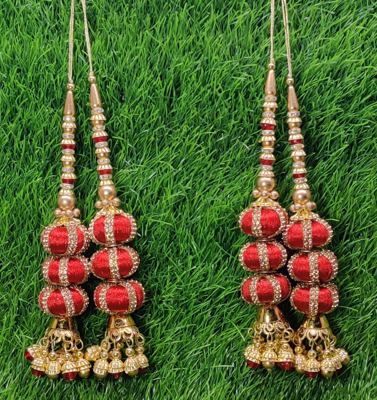 Indian Handmade Latkan Tassels for Saree Blouse Lehenga HandBags Hangings Dupatta Decoration Bridal Wedding dress for Women pair of 2 pcs