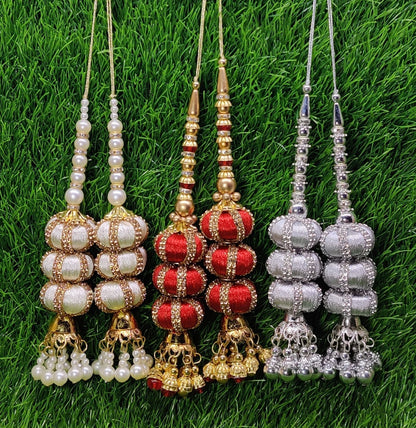 Indian Handmade Latkan Tassels for Saree Blouse Lehenga HandBags Hangings Dupatta Decoration Bridal Wedding dress for Women pair of 2 pcs