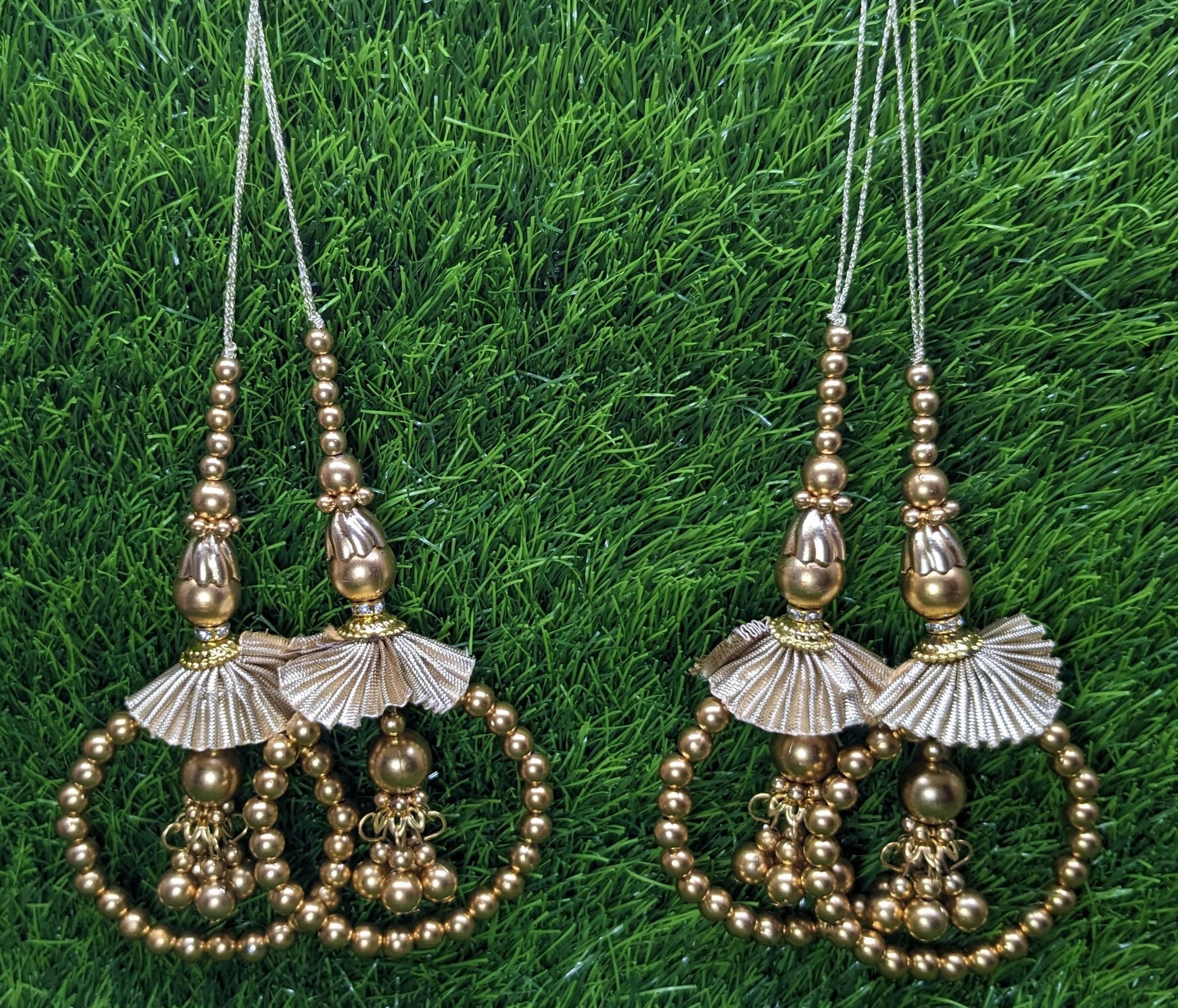 Indian Handmade Latkan Tassels for Saree Blouse Lehenga HandBags Hangings Dupatta Decoration Bridal Wedding dress for Women pair of 2 pcs