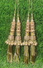 Indian Handmade Golden Latkan for Saree Blouse Lehenga HandBags Hangings Dupatta Decoration Bridal Wedding dress for Women pair of 2 pcs