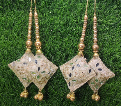 Indian Handmade Latkan for Saree Blouse Lehenga HandBags Hangings Dupatta Decoration Bridal Wedding dress for Women pair of 2 pcs