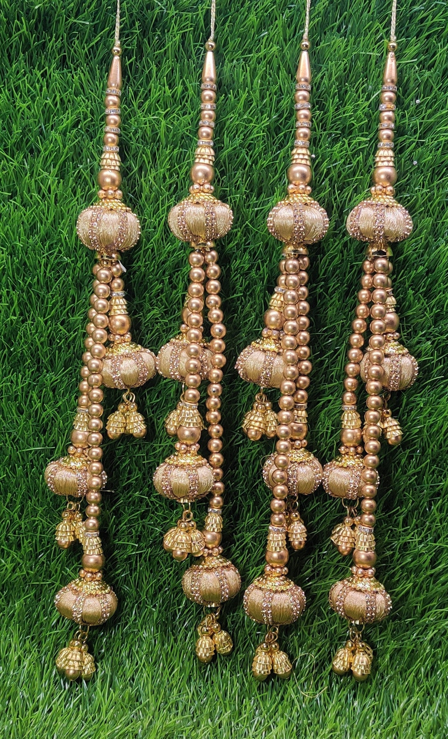 Indian Handmade Beaded Lahenga Latkan Tassels for Saree HandBags Hangings Dupatta Bridal Wedding dress for Women pair of 2 pcs