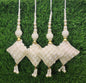 Indian Handmade White Latkan for Saree Blouse Lehenga HandBags Hangings Dupatta Decoration Bridal Wedding dress for Women pair of 2 pcs
