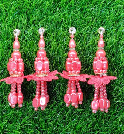 Indian Handmade Beaded Latkan for Saree Blouse Lehenga HandBags Dupatta Decoration Bridal Wedding dress for Women pair of 2 pcs