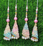 Indian Handmade Multicolor pink Latkan for Saree Blouse Lehenga HandBags Dupatta Decoration Bridal Wedding dress for Women pair of 2 pcs