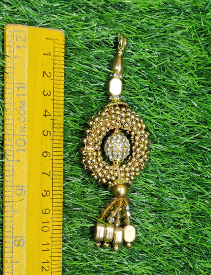 Indian Handmade Golden Latkan for Saree Blouse Lehenga HandBags Dupatta Decoration Bridal Wedding dress for Women pair of 2 pcs
