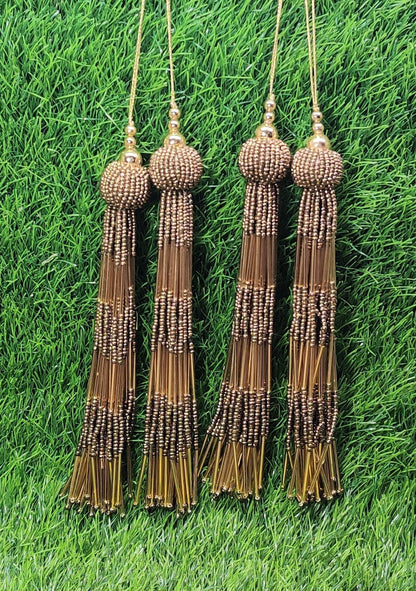 Indian Handmade Beaded Latkan for Saree Blouse Lehenga HandBags Dupatta Decoration Bridal Wedding dress for Women pair of 2 pcs