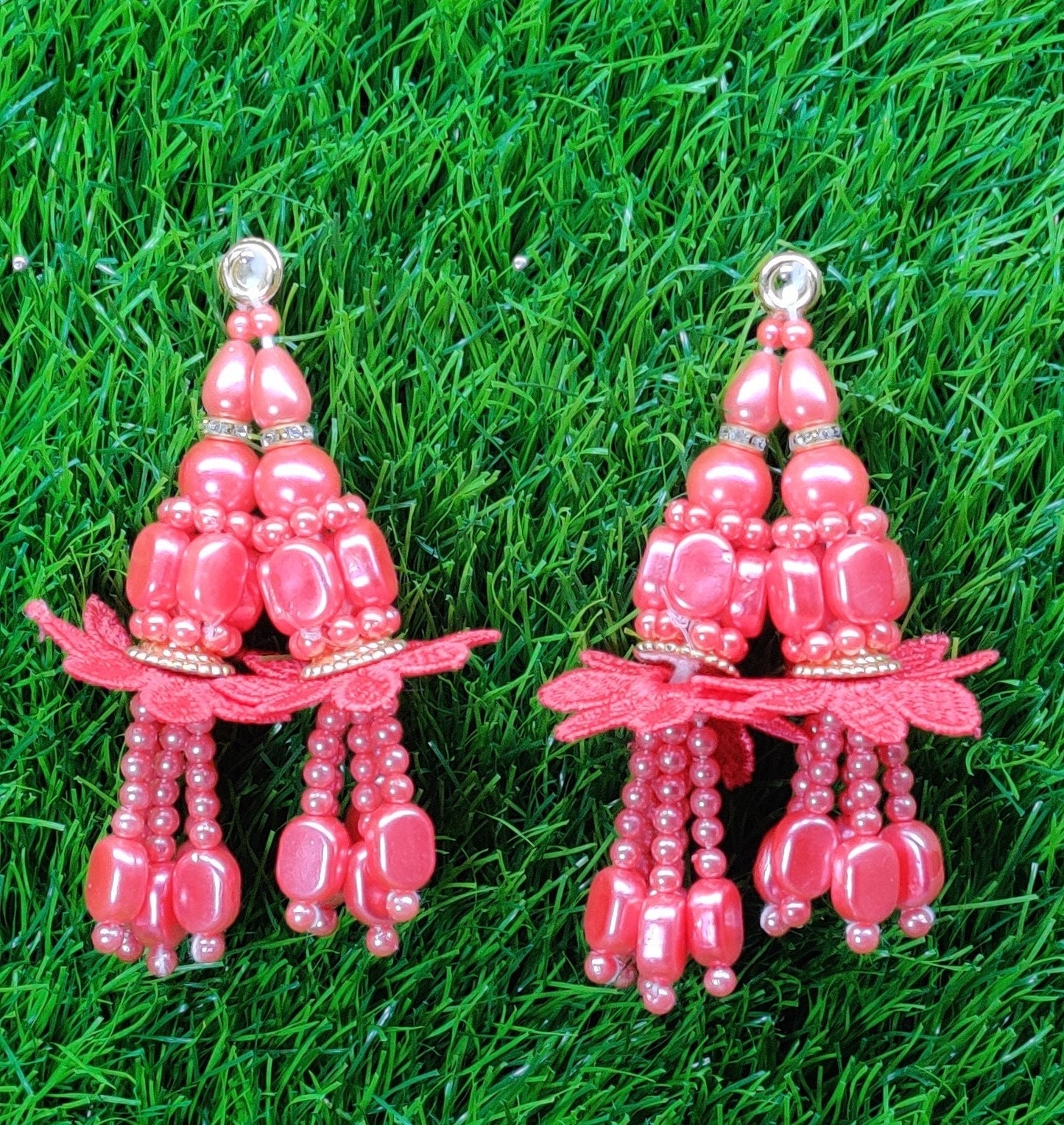 Indian Handmade Beaded Latkan for Saree Blouse Lehenga HandBags Dupatta Decoration Bridal Wedding dress for Women pair of 2 pcs