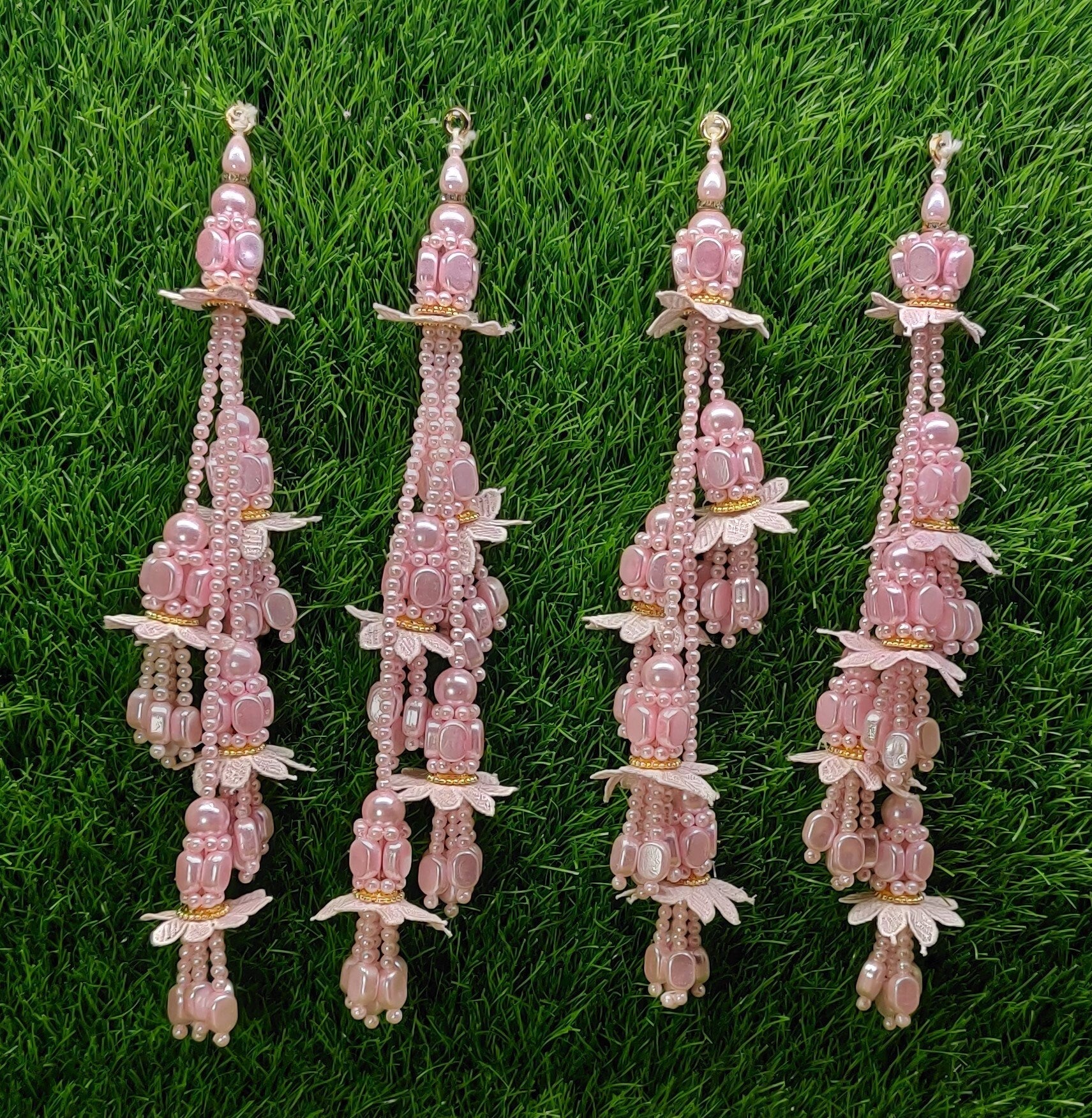 Indian Handmade Beaded Latkan for Saree Blouse Lehenga HandBags Dupatta Decoration Bridal Wedding dress for Women pair of 2 pcs