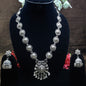 Indian Oxidized Silver Plated Handmade Long Necklace set with Earrings Designer Jewellery set Party wear Jewelry set choker jhumka jhumki