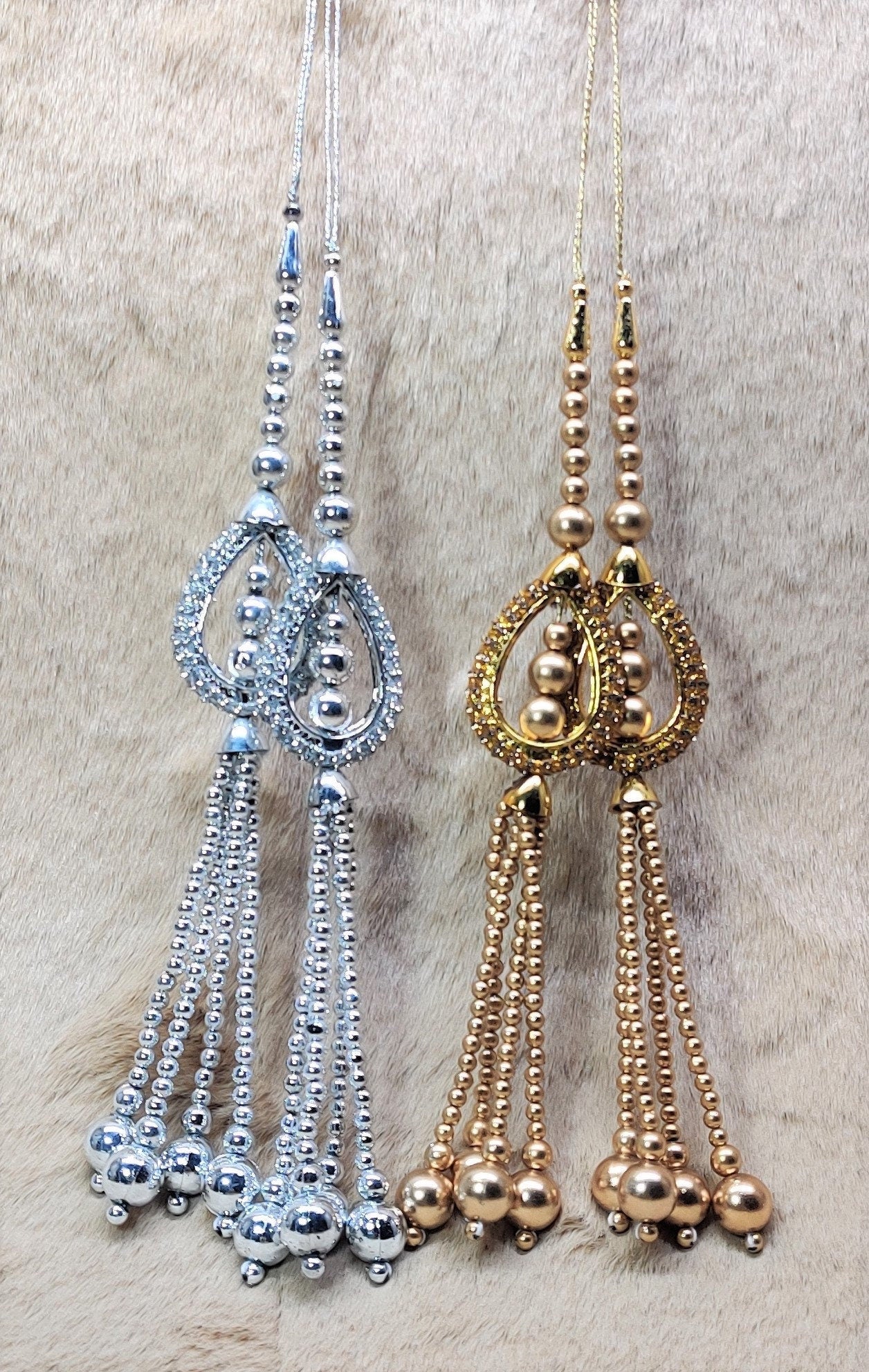 Indian Handmade Beaded Latkan Tassels for Saree Blouse HandBags Hangings Dupatta Bridal Wedding dress for Women pair of 2 pcs