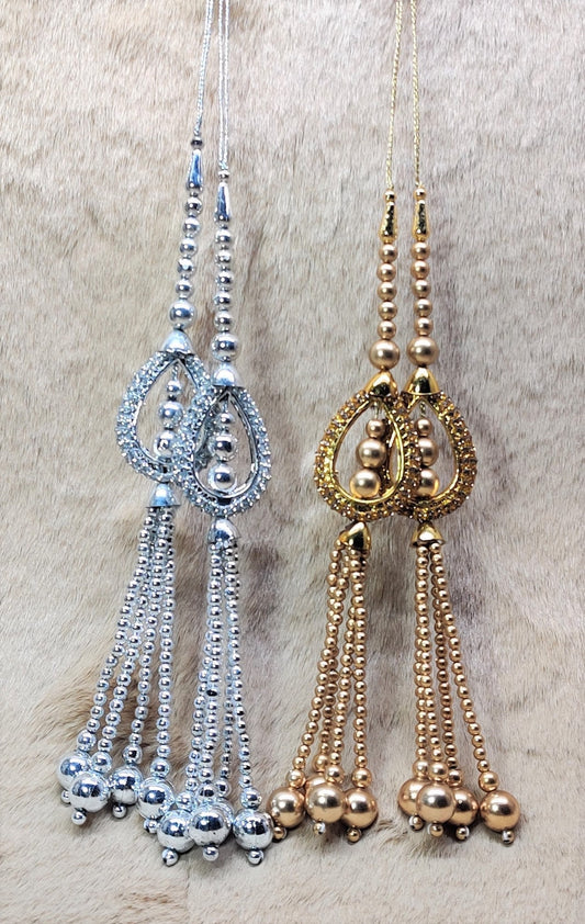 Indian Handmade Beaded Latkan Tassels for Saree Blouse HandBags Hangings Dupatta Bridal Wedding dress for Women pair of 2 pcs