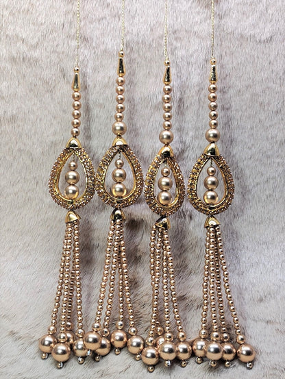 Indian Handmade Beaded Latkan Tassels for Saree Blouse HandBags Hangings Dupatta Bridal Wedding dress for Women pair of 2 pcs