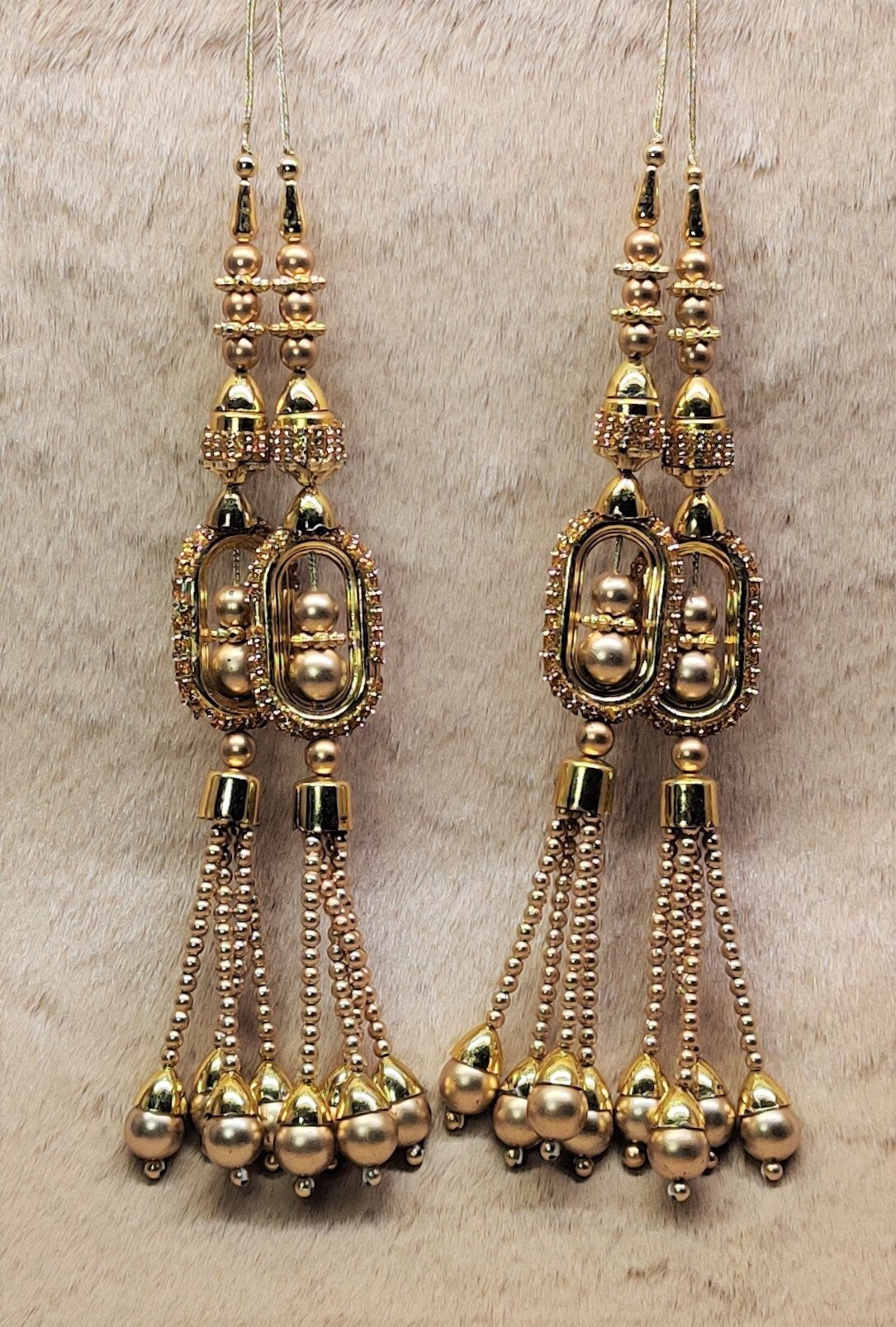 Indian Handmade Beaded Latkan Tassels for Saree Blouse HandBags Hangings Dupatta Bridal Wedding dress for Women pair of 2 pcs