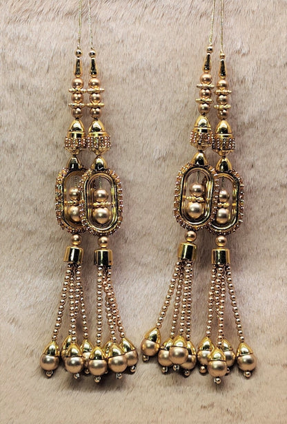 Indian Handmade Beaded Latkan Tassels for Saree Blouse HandBags Hangings Dupatta Bridal Wedding dress for Women pair of 2 pcs