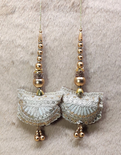Indian Handmade Beaded Blouse Lehanga Latkan Tassels for Saree HandBags Hangings Dupatta Bridal Wedding dress for Women pair of 2 pcs