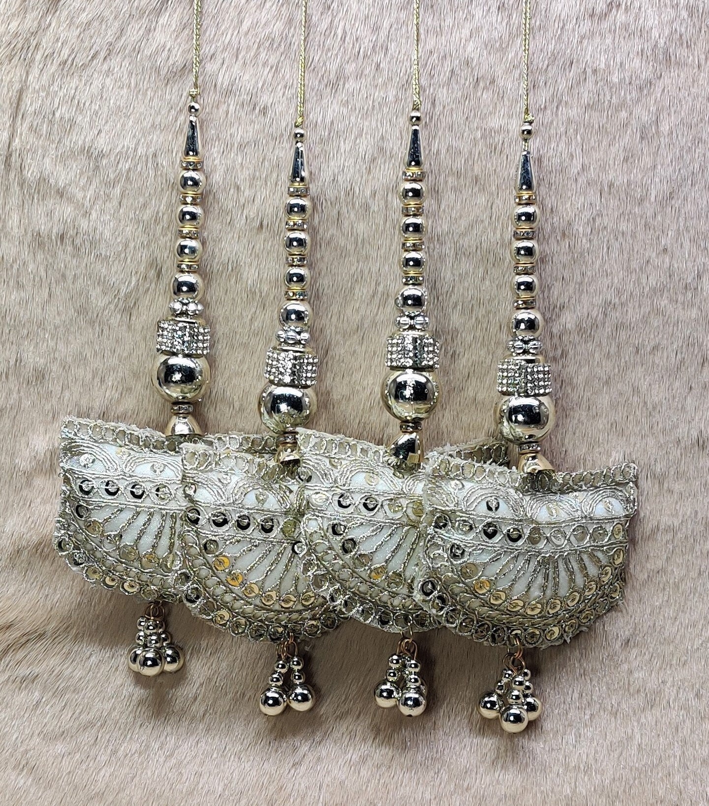 Indian Handmade Beaded Blouse Lehanga Latkan Tassels for Saree HandBags Hangings Dupatta Bridal Wedding dress for Women pair of 2 pcs