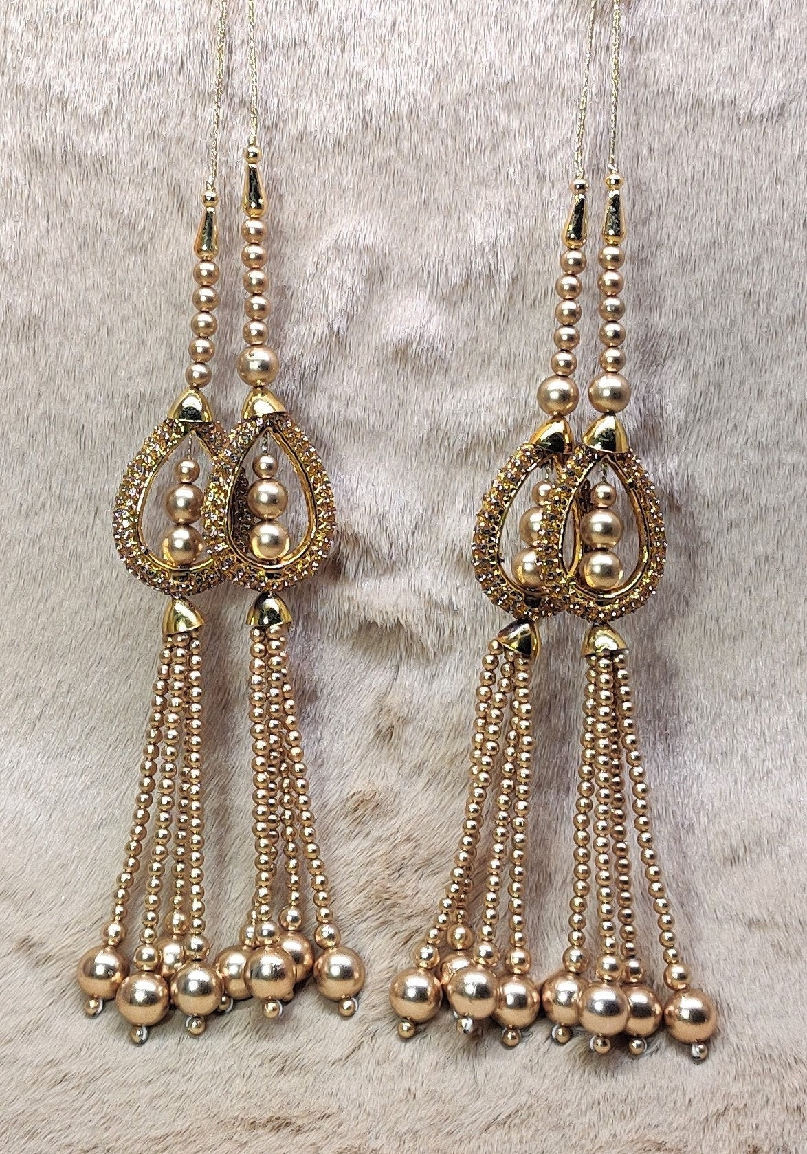 Indian Handmade Beaded Latkan Tassels for Saree Blouse HandBags Hangings Dupatta Bridal Wedding dress for Women pair of 2 pcs