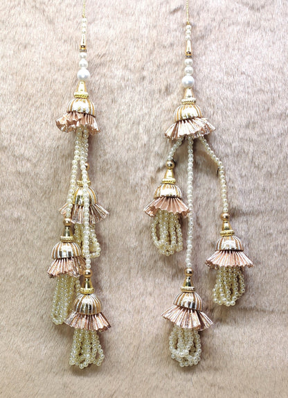 Indian Handmade Beaded Lahenga Latkan Tassels for Saree HandBags Hangings Dupatta Bridal Wedding dress for Women pair of 2 pcs