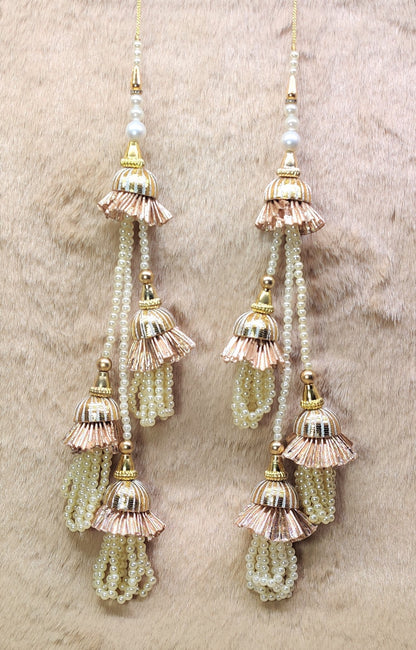 Indian Handmade Beaded Lahenga Latkan Tassels for Saree HandBags Hangings Dupatta Bridal Wedding dress for Women pair of 2 pcs