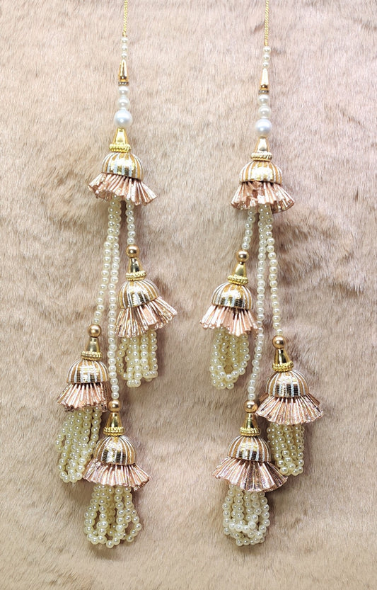 Indian Handmade Beaded Lahenga Latkan Tassels for Saree HandBags Hangings Dupatta Bridal Wedding dress for Women pair of 2 pcs