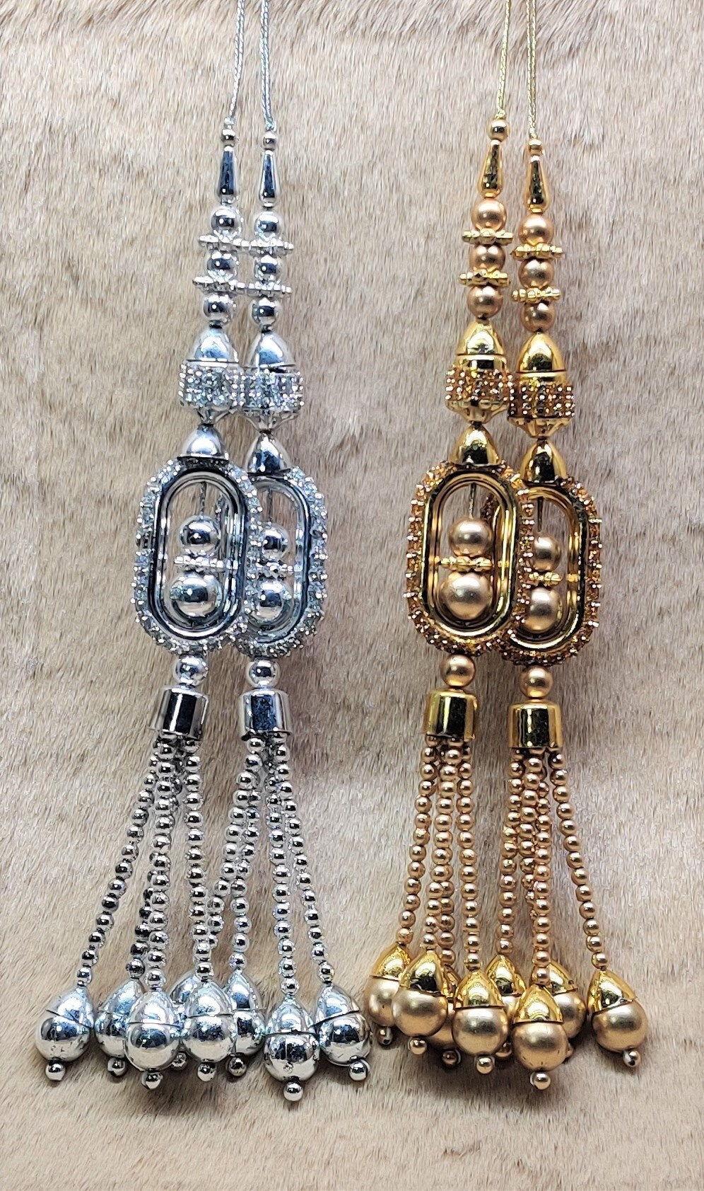 Indian Handmade Beaded Latkan Tassels for Saree Blouse HandBags Hangings Dupatta Bridal Wedding dress for Women pair of 2 pcs
