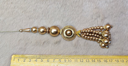 Indian Handmade Golden Beaded Lehanga Latkan Tassels for Saree Blouse HandBags Hangings Dupatta Bridal Wedding dress for Women pair of 2 pcs