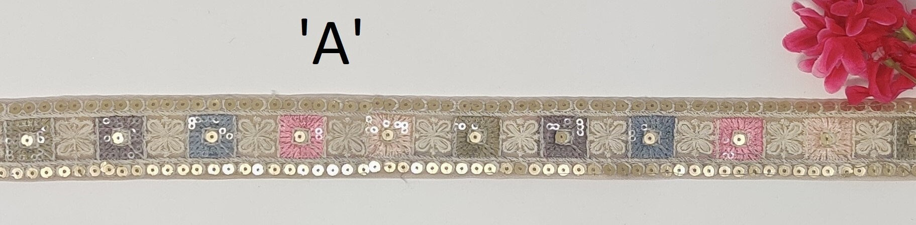 3 yard 3.5 cm wide Indian Saree Border Boho Lace Embroidery Ribbon Cushion Table runner curtains wedding Sewing Crafting Trim Headbands