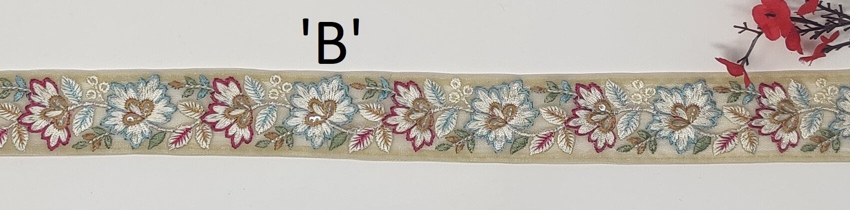 3 yard 4.0 cm wide Indian Saree Border Boho Lace Embroidery Ribbon Cushion Table runner curtains wedding Sewing Crafting Trim Headbands