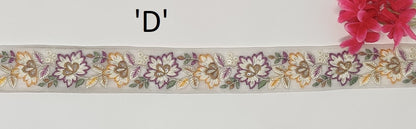 3 yard 4.0 cm wide Indian Saree Border Boho Lace Embroidery Ribbon Cushion Table runner curtains wedding Sewing Crafting Trim Headbands