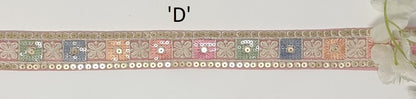 3 yard 3.5 cm wide Indian Saree Border Boho Lace Embroidery Ribbon Cushion Table runner curtains wedding Sewing Crafting Trim Headbands