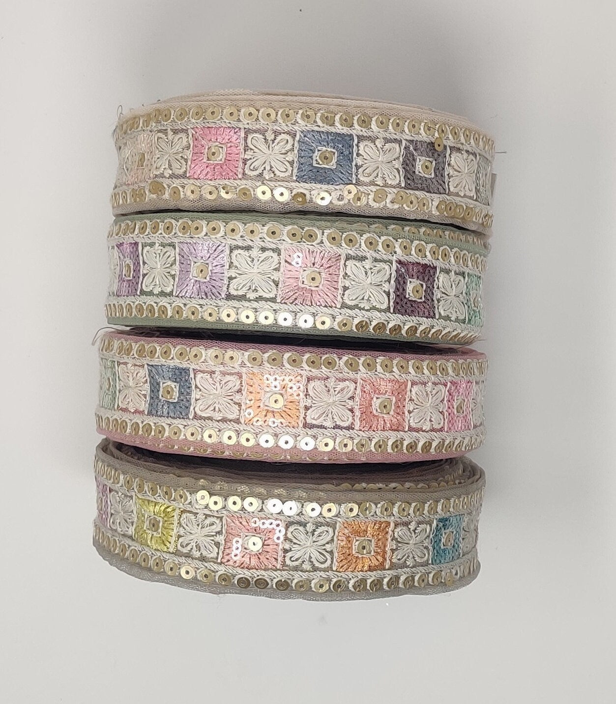 3 yard 3.5 cm wide Indian Saree Border Boho Lace Embroidery Ribbon Cushion Table runner curtains wedding Sewing Crafting Trim Headbands