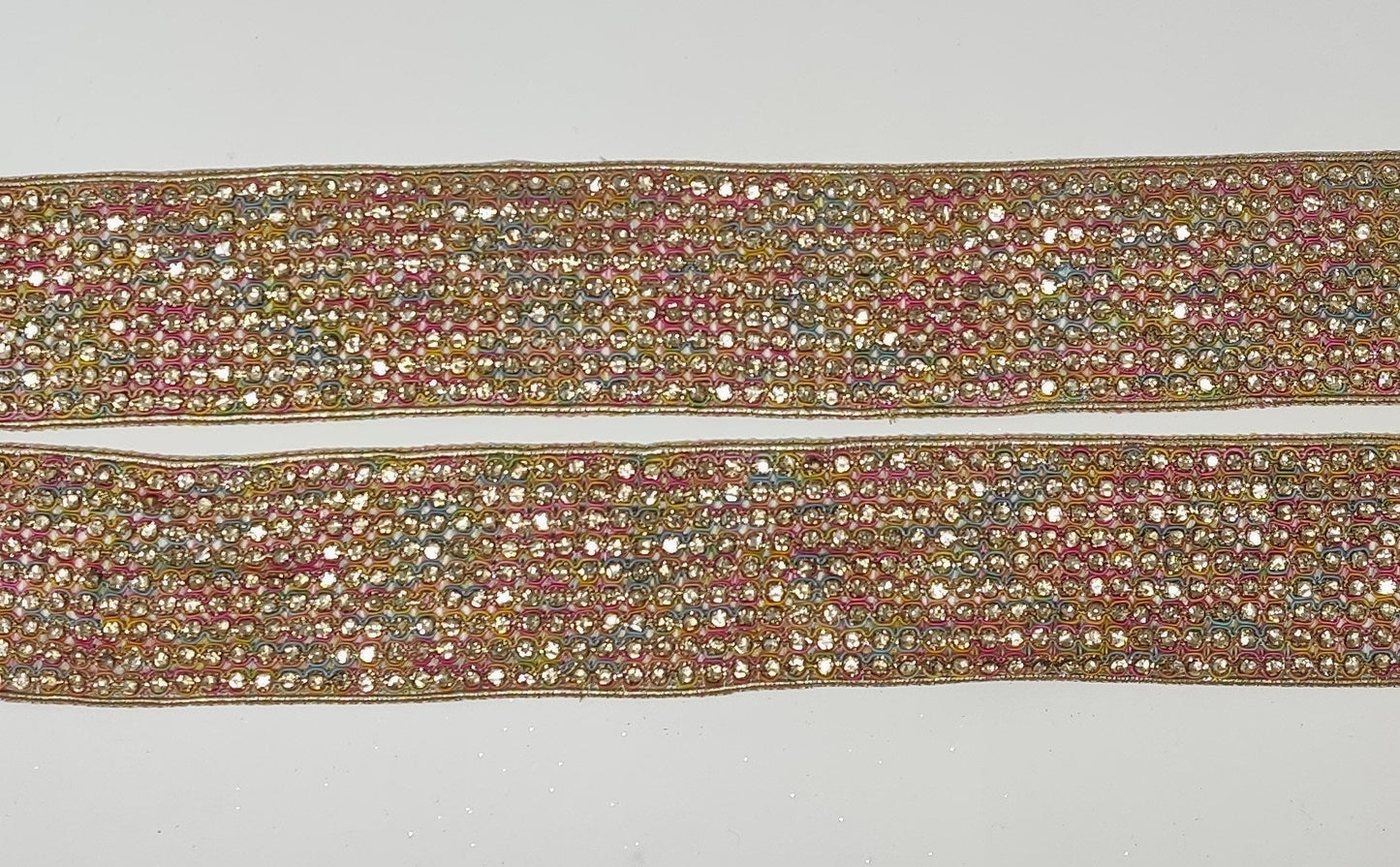 3 Yard 6.0 cm wide Decorative Multicolor Beaded Bridal Dress Belt Wedding ribbon Indian Laces Costume Crafting Sewing Sari Border home décor
