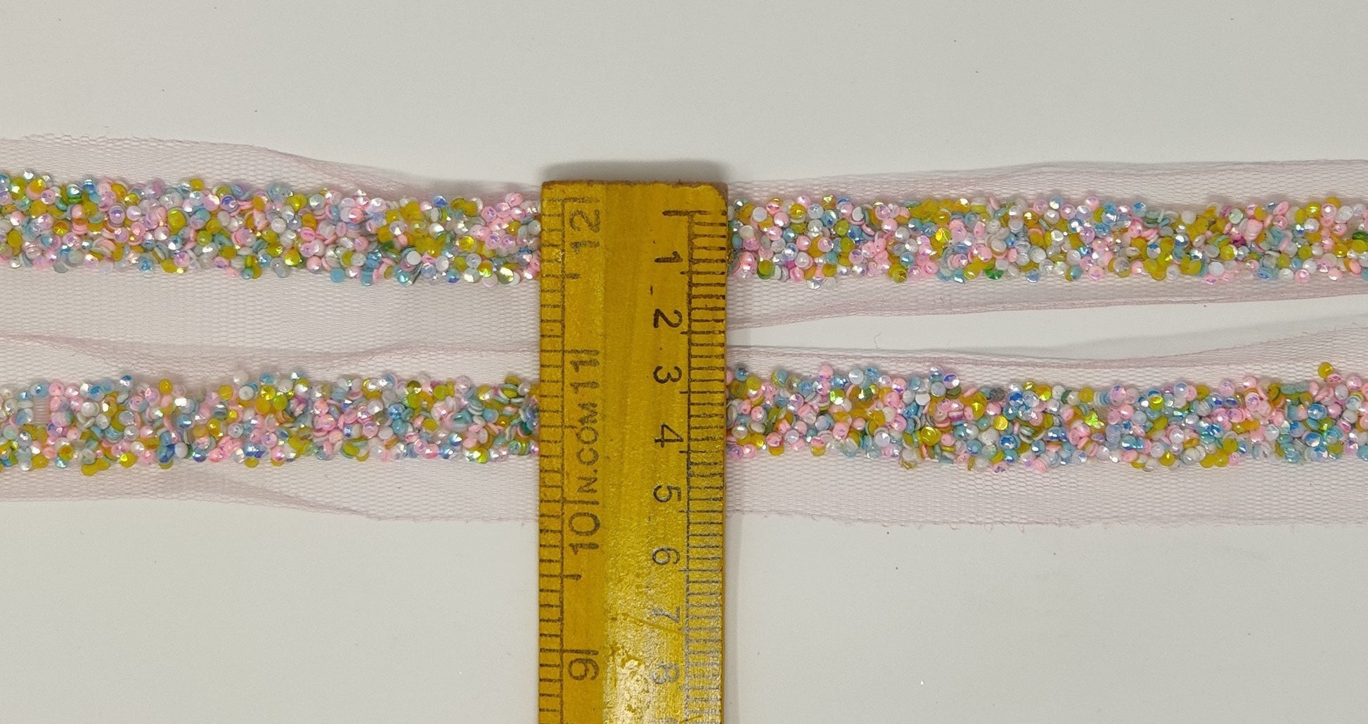 3 Yard 1.0 cm wide Decorative Multi color stone & Beaded Bridal Dress Belt Wedding ribbon Indian Laces Costume Crafting Sewing home décor