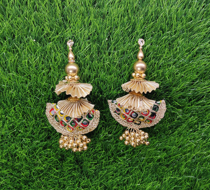12 cm 2 pc Cushioned beaded Lahenga Tassels, home décor, lamp shades tassels, Hanging for Handbags, Indian Saree, Dupatta, Blouse latkan