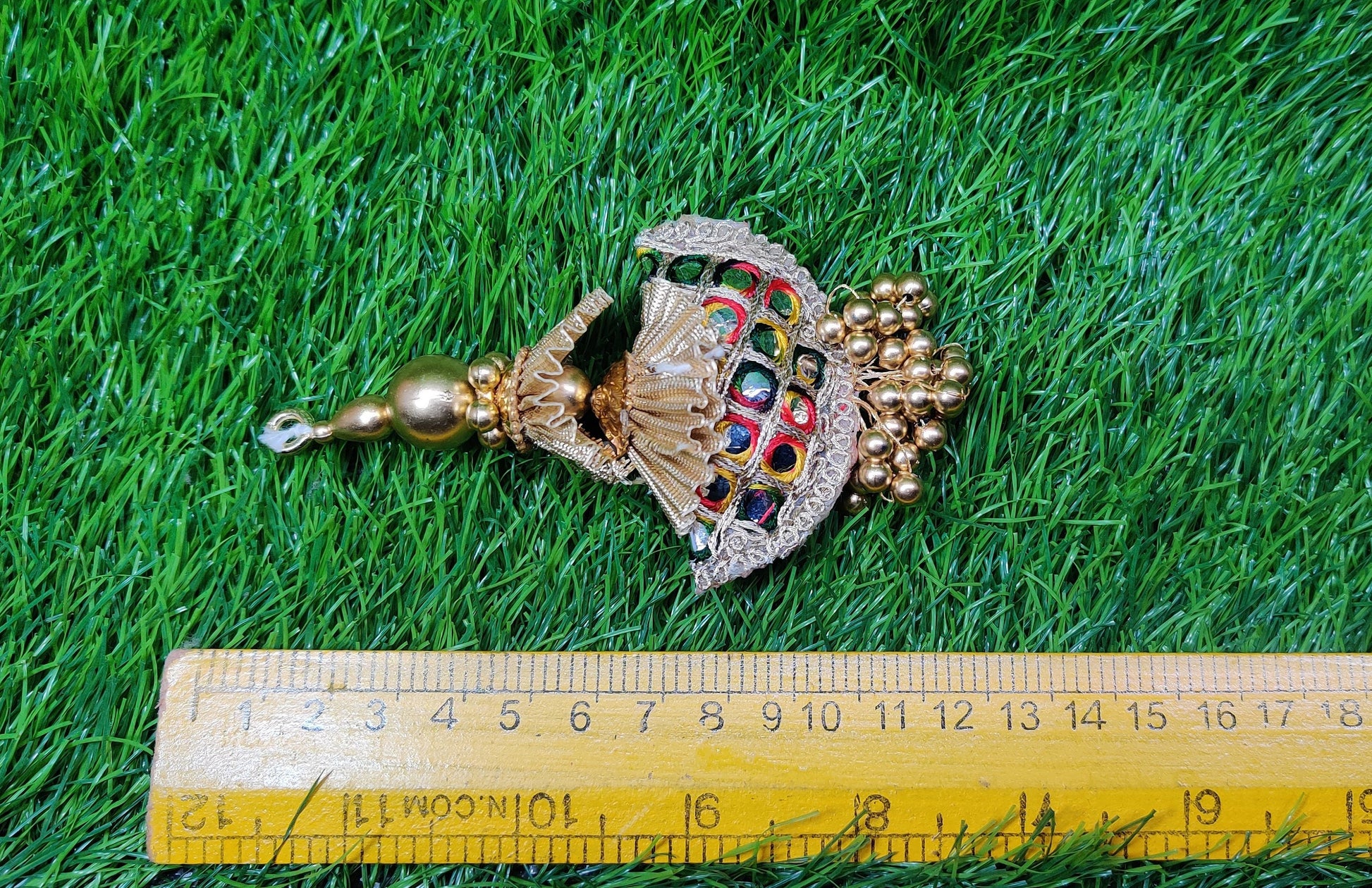 12 cm 2 pc Cushioned beaded Lahenga Tassels, home décor, lamp shades tassels, Hanging for Handbags, Indian Saree, Dupatta, Blouse latkan