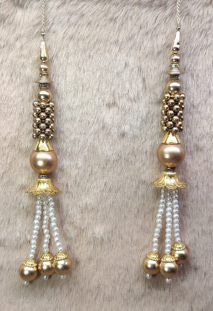 Indian Handmade Latkan for Saree Blouse Lehenga HandBags Dupatta Decoration Bridal Tassel Wedding dress for Women pair of 2 pcs
