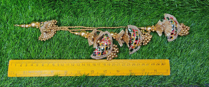 35 cm 2 pc Cushioned beaded Lahenga Tassels, home décor, lamp shades tassels, Hanging for Handbags, Indian Saree, Dupatta, Blouse latkan