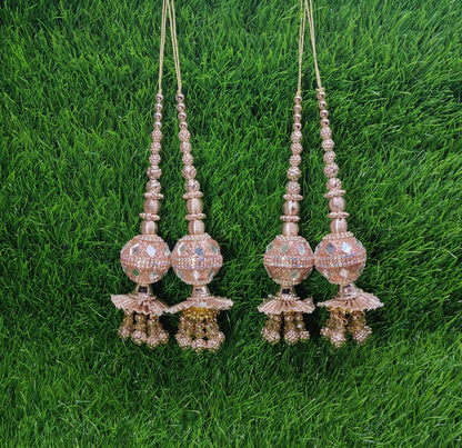 Gold/ Silver/ Rose Gold fancy Cutdana Beaded Hanging Tassel for Blouse Embellished HandBags home décor, Craft Sewing Decorative dress Latkan