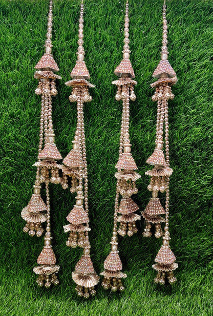 Gold/ Rose Gold beaded Lahenga Latkan Tassels, home décor, hanging for Handbags, Indian Sewing Latkan for Saree, Dupatta