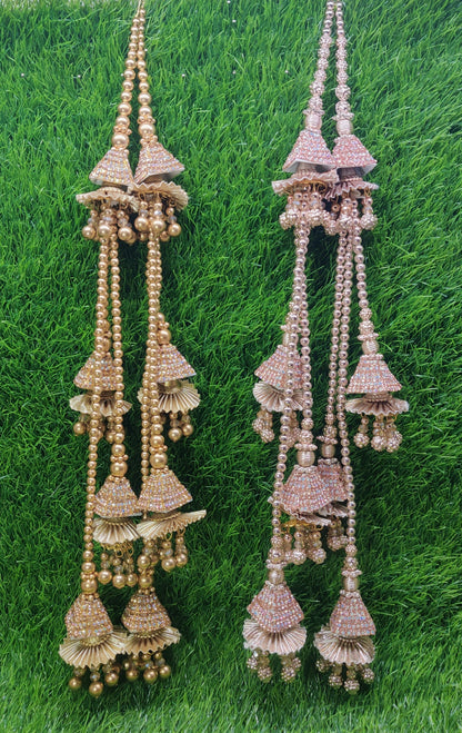 Gold/ Rose Gold beaded Lahenga Latkan Tassels, home décor, hanging for Handbags, Indian Sewing Latkan for Saree, Dupatta