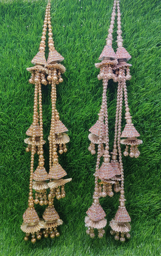 Gold/ Rose Gold beaded Lahenga Latkan Tassels, home décor, hanging for Handbags, Indian Sewing Latkan for Saree, Dupatta