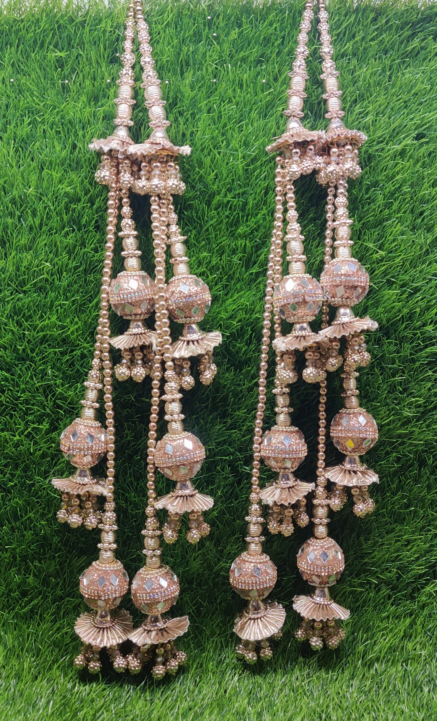 Silver/ Rose Gold/ Gold beaded Lahenga Latkan Tassels, home décor, hanging for Handbags, Indian Sewing Latkan for Saree, Dupatta