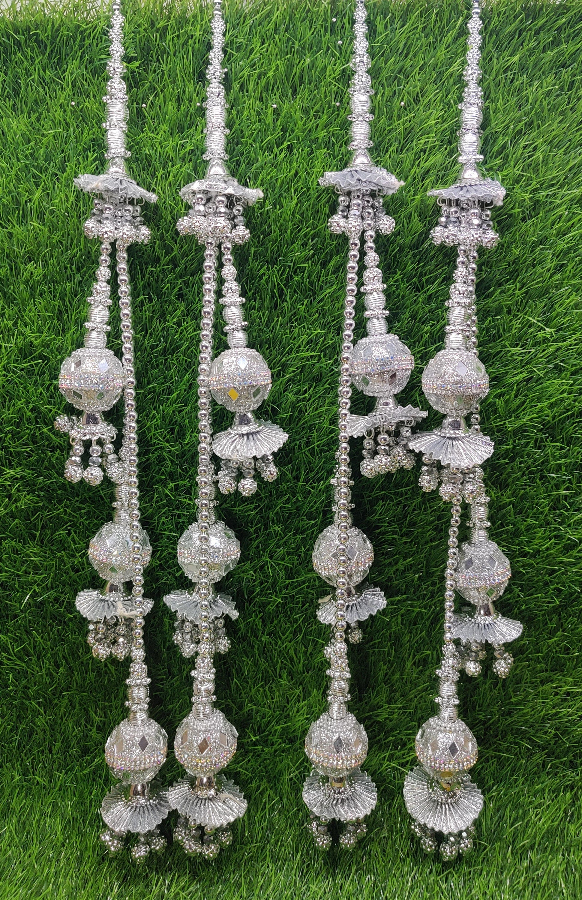 Silver/ Rose Gold/ Gold beaded Lahenga Latkan Tassels, home décor, hanging for Handbags, Indian Sewing Latkan for Saree, Dupatta