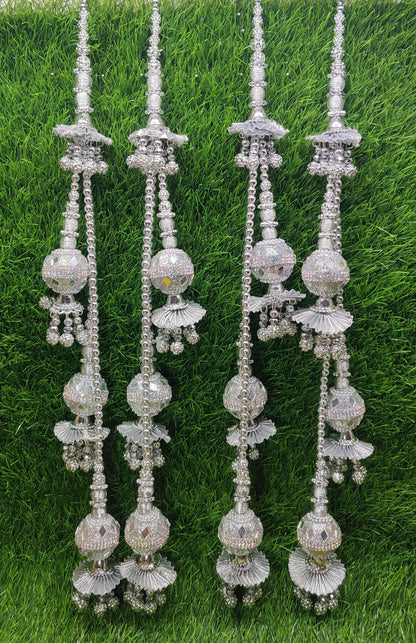 Silver/ Rose Gold/ Gold beaded Lahenga Latkan Tassels, home décor, hanging for Handbags, Indian Sewing Latkan for Saree, Dupatta